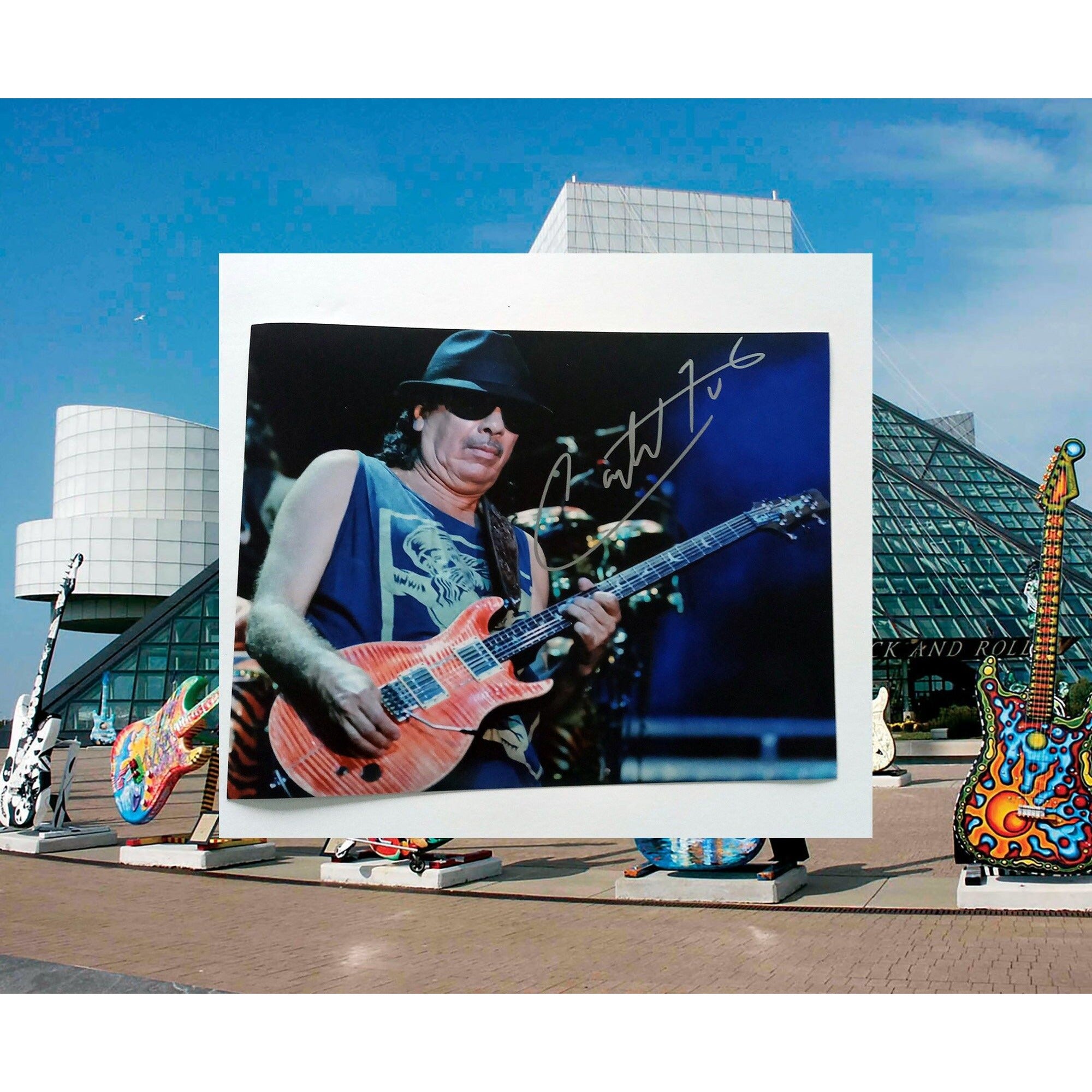 Carlos Santana 8 by 10 signed photo with proof