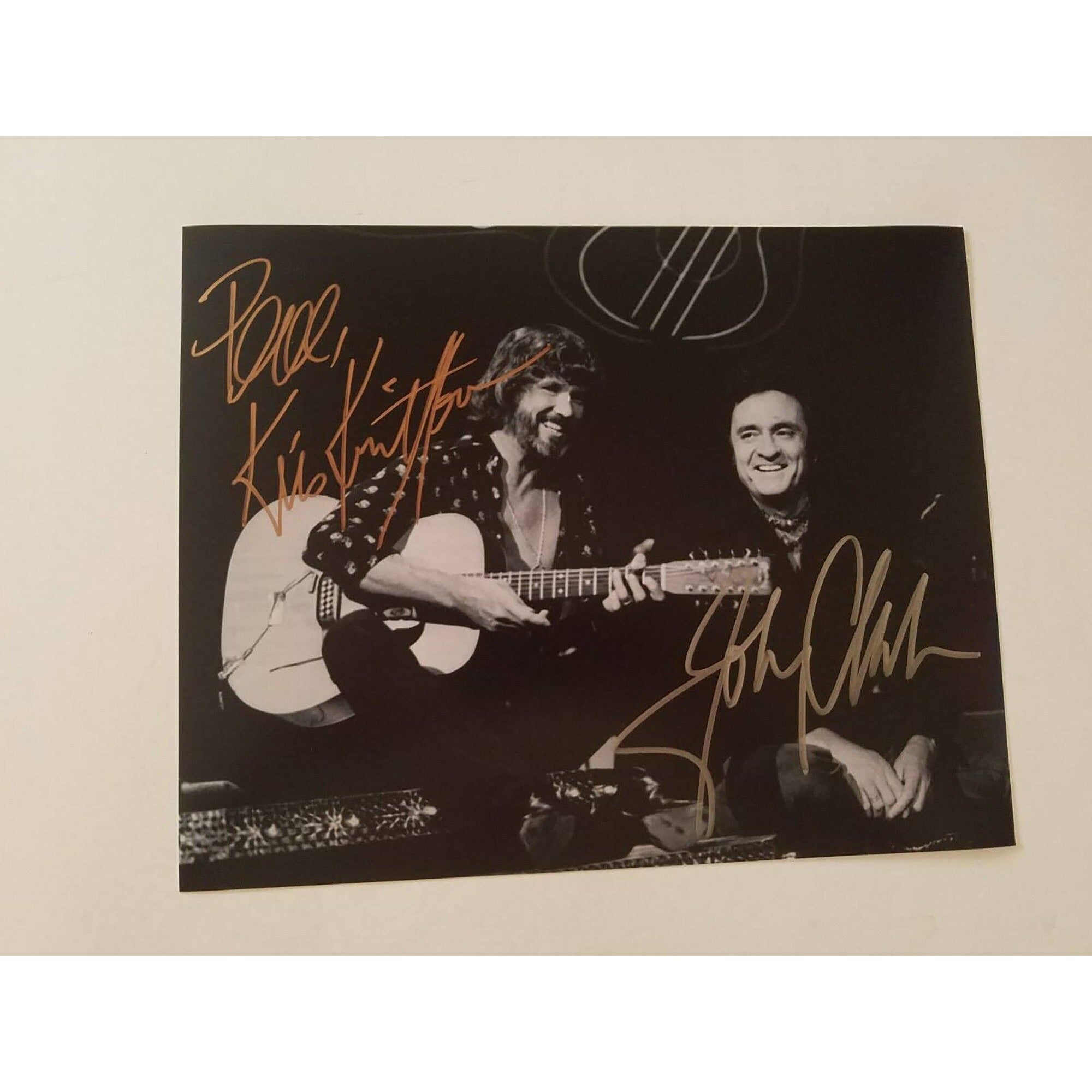 Kris Kristofferson and Johnny Cash 8 x 10 signed photo