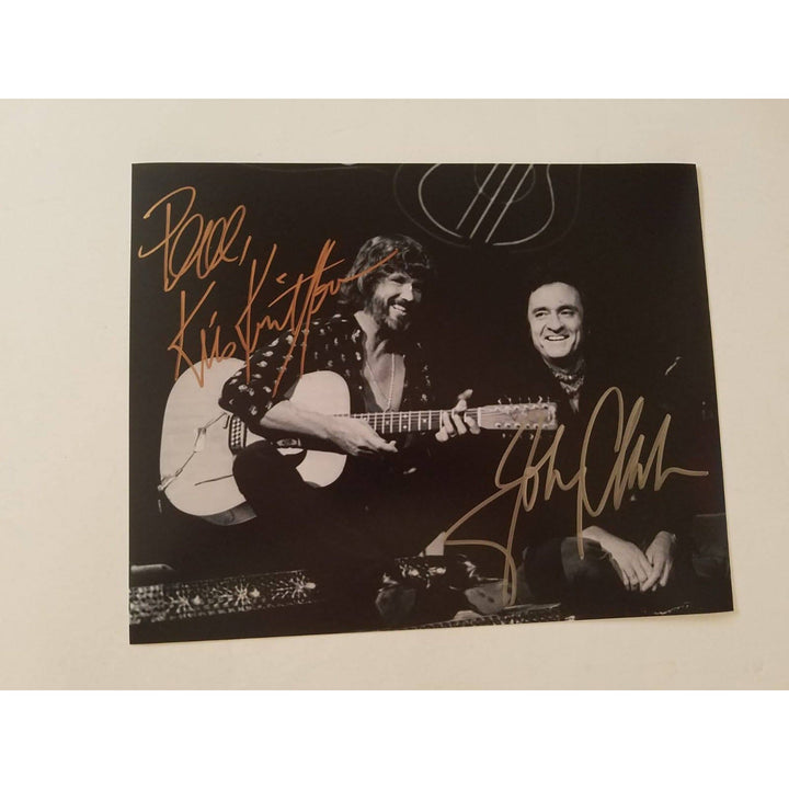 Kris Kristofferson and Johnny Cash 8 x 10 signed photo - Awesome Artifacts 