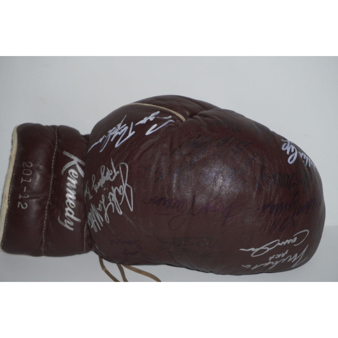 Muhammad Ali AKA Cassius Clay, Ingemar Johansson, Ken Norton, Jake LaMotta, Willie Pep, Sugar Ray Robinson, Jersey Joe Walcott boxing glove - Awesome Artifacts 