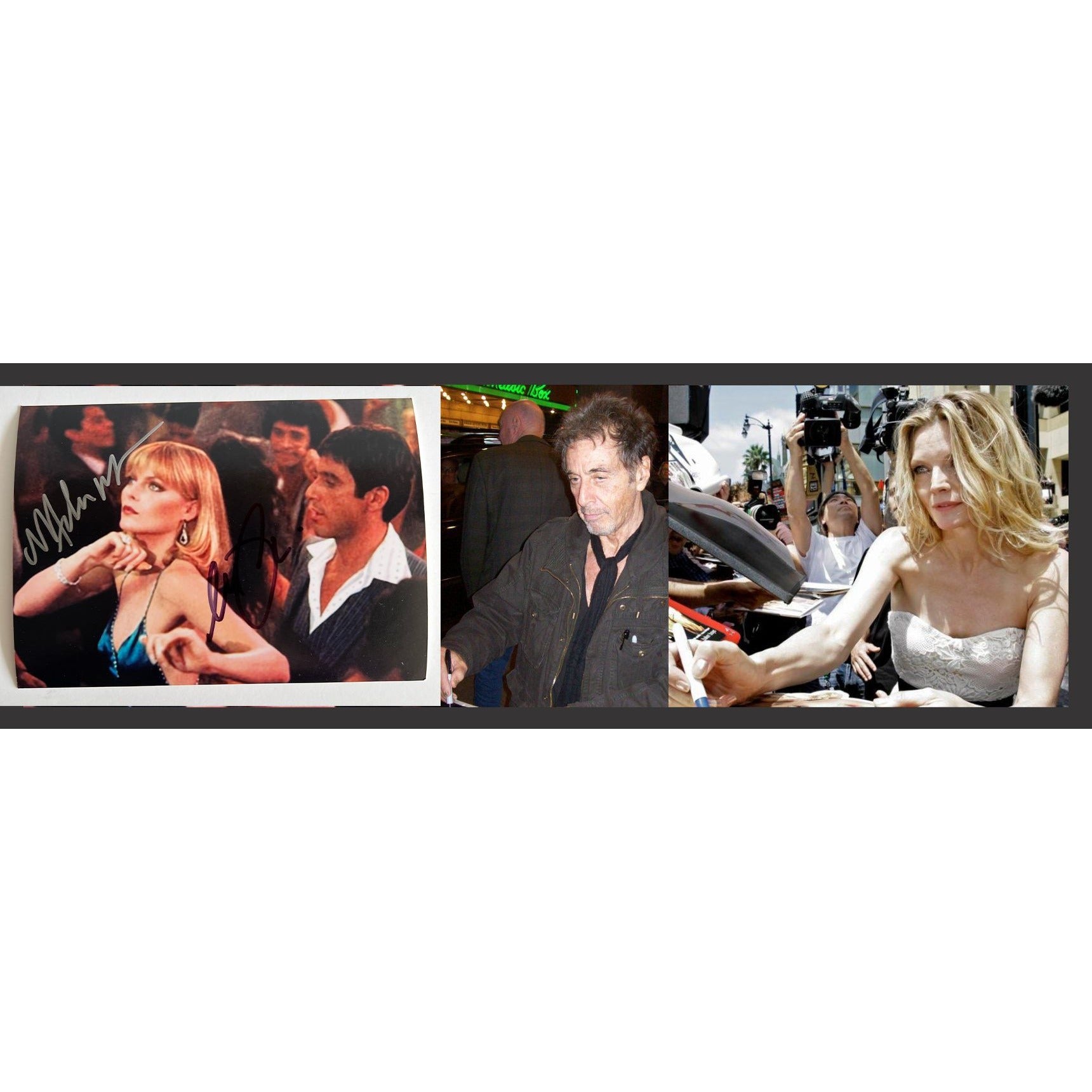 Al Pacino Tony Montana Scarface & Michelle Pfieffer 5x7 photo signed with proof