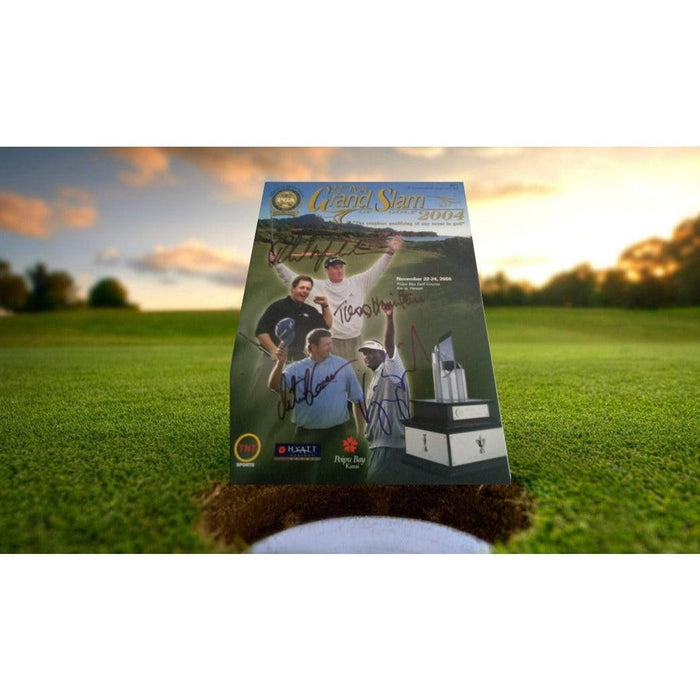 Phil Mickelson Vijay Singh retief Goosen Todd Hamilton sign program with proof