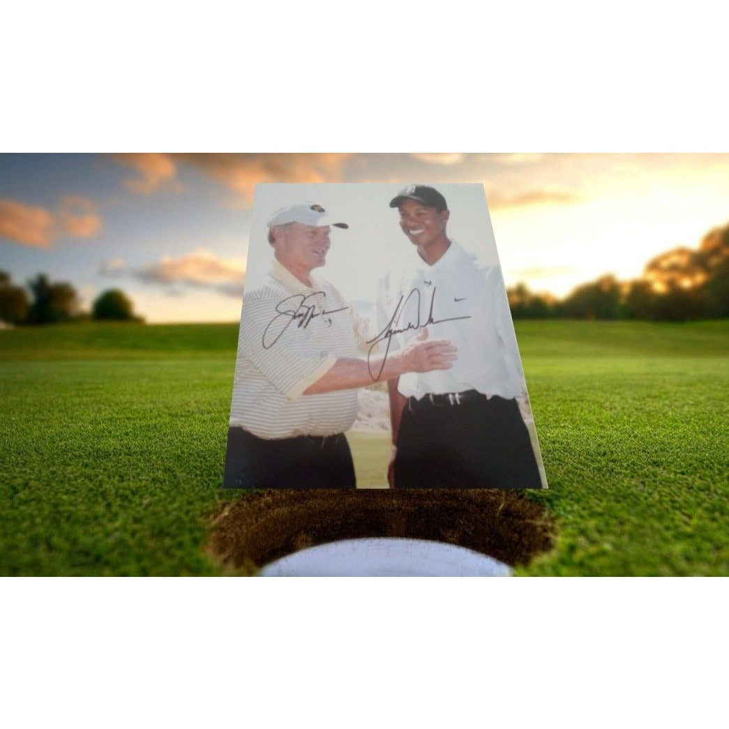 Tiger Woods and Jack Nicklaus 8 x 10 signed photo with proof
