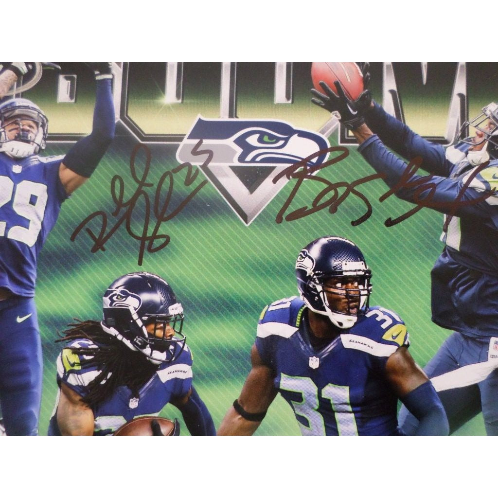 Byron Maxwell Kam Chancellor Richard Sherman Earl Thomas 8 x 10 signed photo