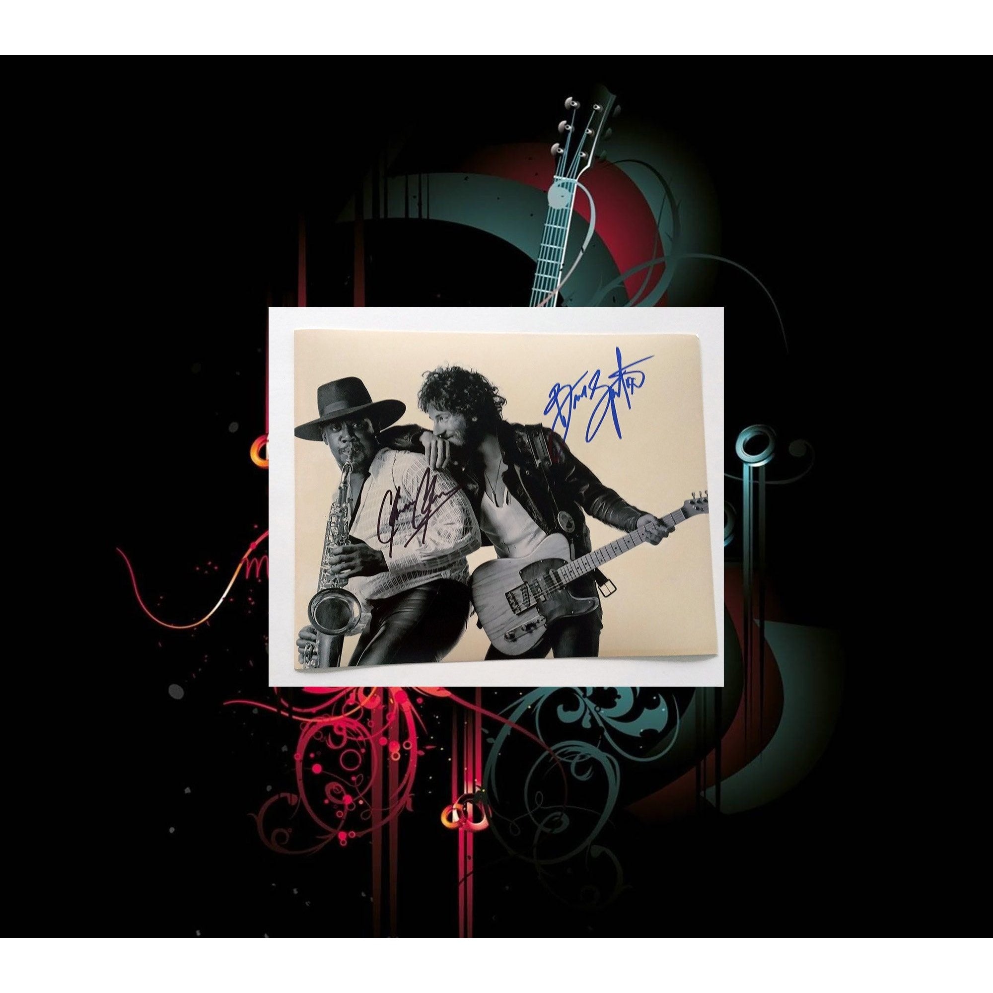 Bruce Springsteen and Clarence Clemons 8 x 10 sign photo with proof