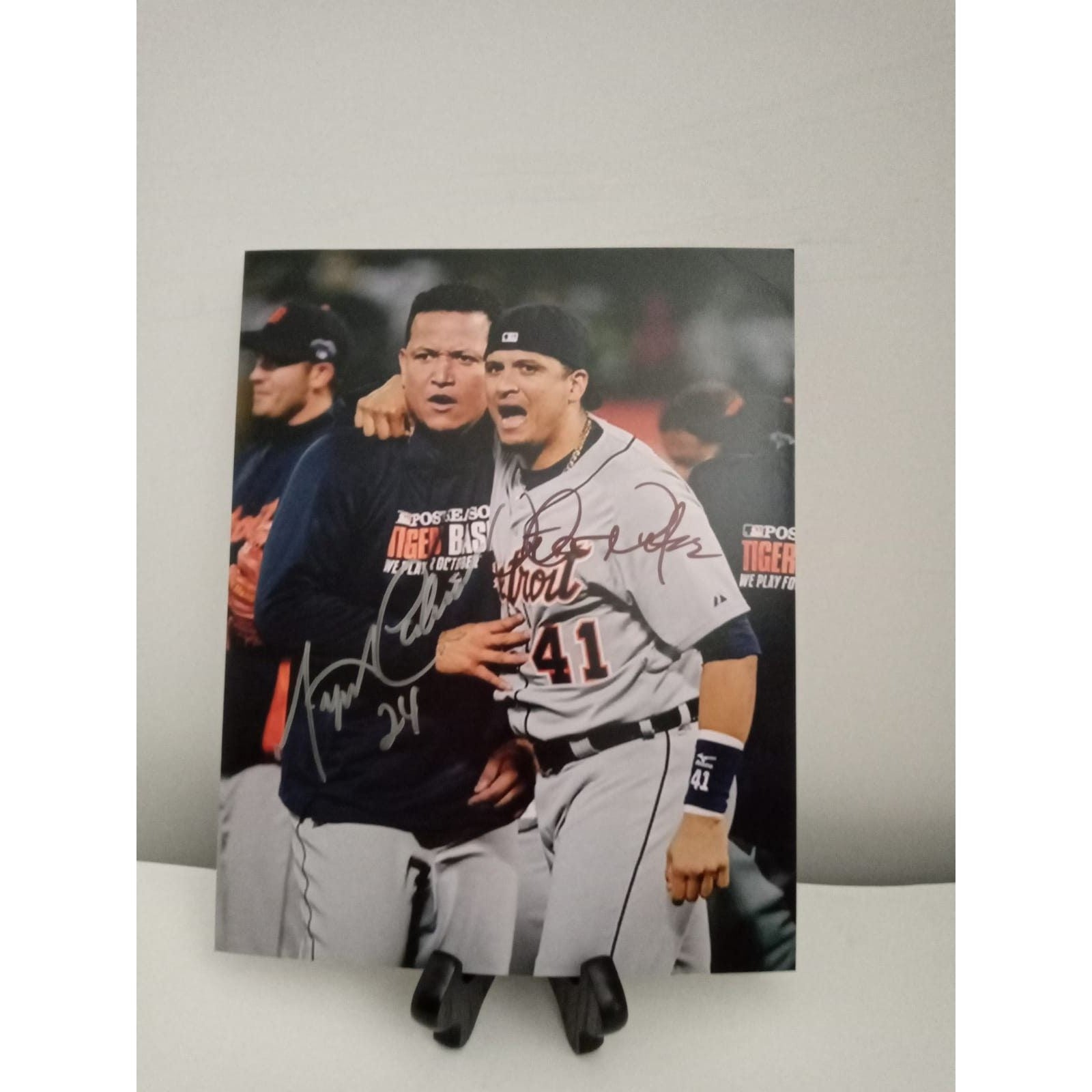 Victor Martinez and Miguel Cabrera 8 by 10 signed photo