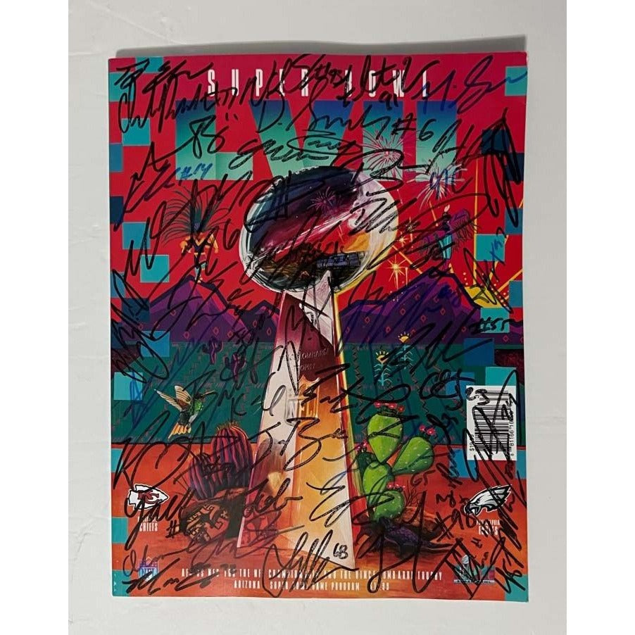 Philadelphia Eagles 2022-23 team signed 40 plus signatures Super Bowl 57 official program