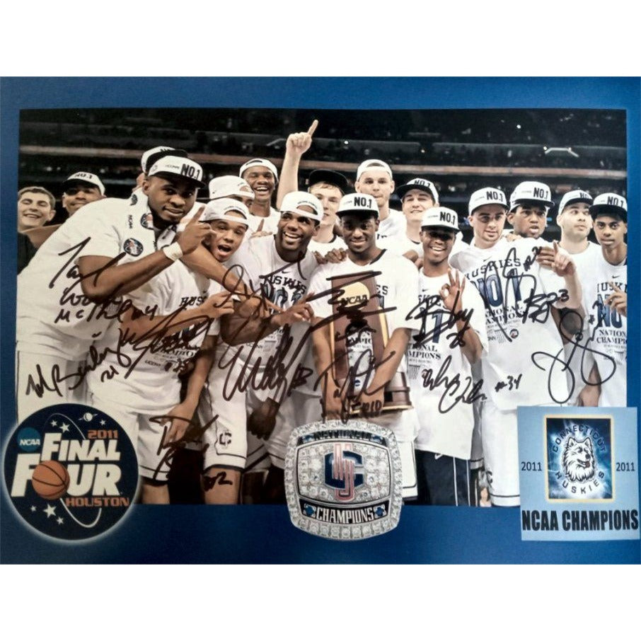 University of Connecticut Huskies 2011 men's NCAA champions team signed 11 x 14 photo - Awesome Artifacts 