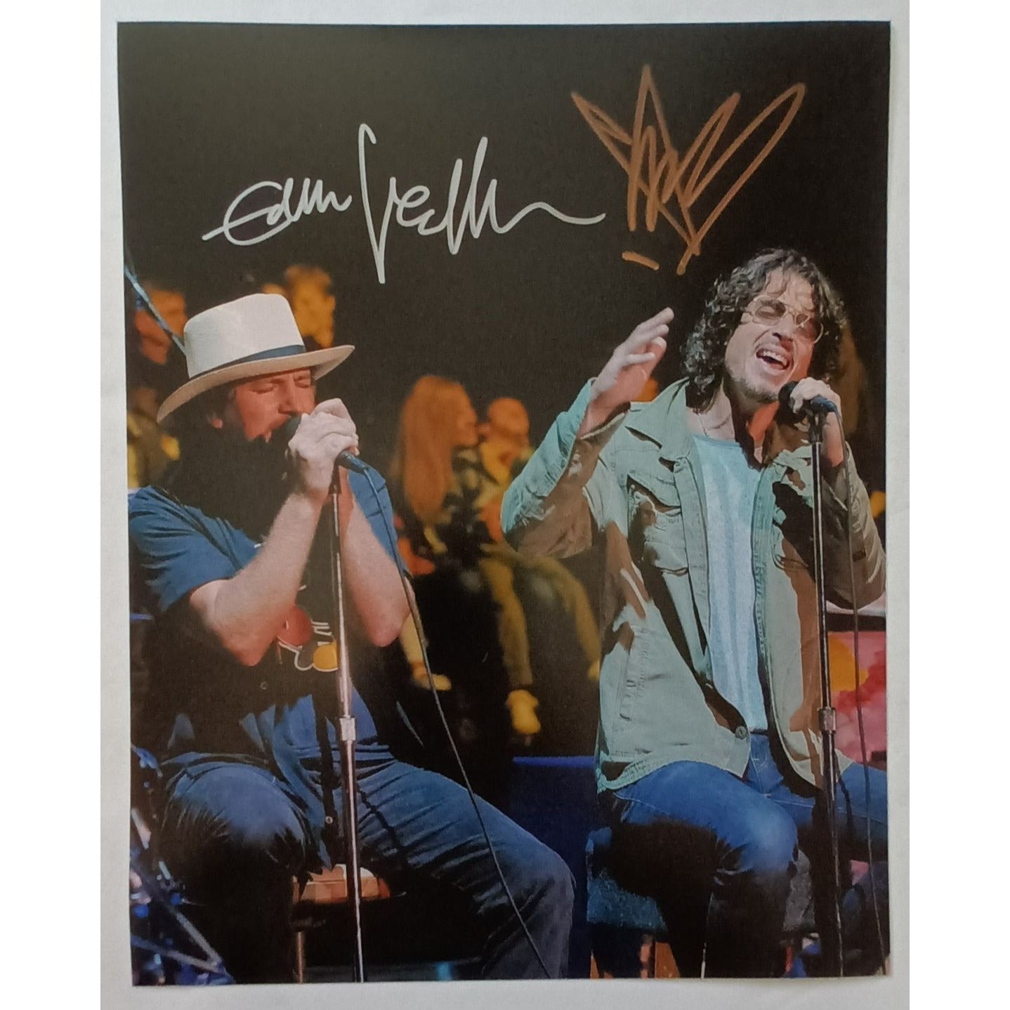 Eddie Vedder Pearl Jam, Chris Cornell, Soundgarden 8x10 photo signed with proof