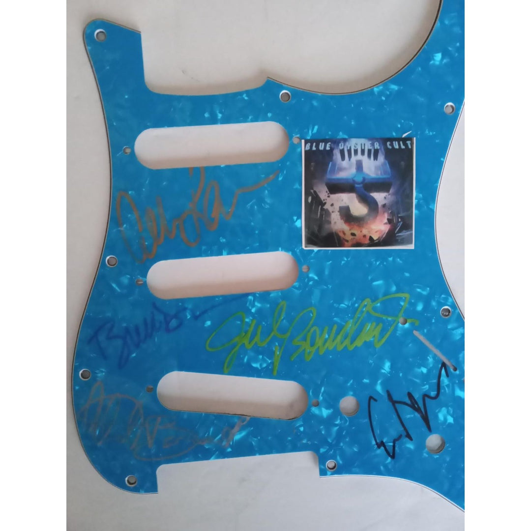 Blue Oyster Cult Buck Dharma Eric Bloom electric guitar pickguard signed