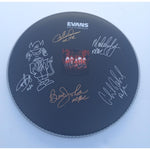 Load image into Gallery viewer, AC/DC Angus &amp; Malcolm Young, Brian Johnson, Phil Rudd, Cliff Williams 14-in Evans drum head signed with proof
