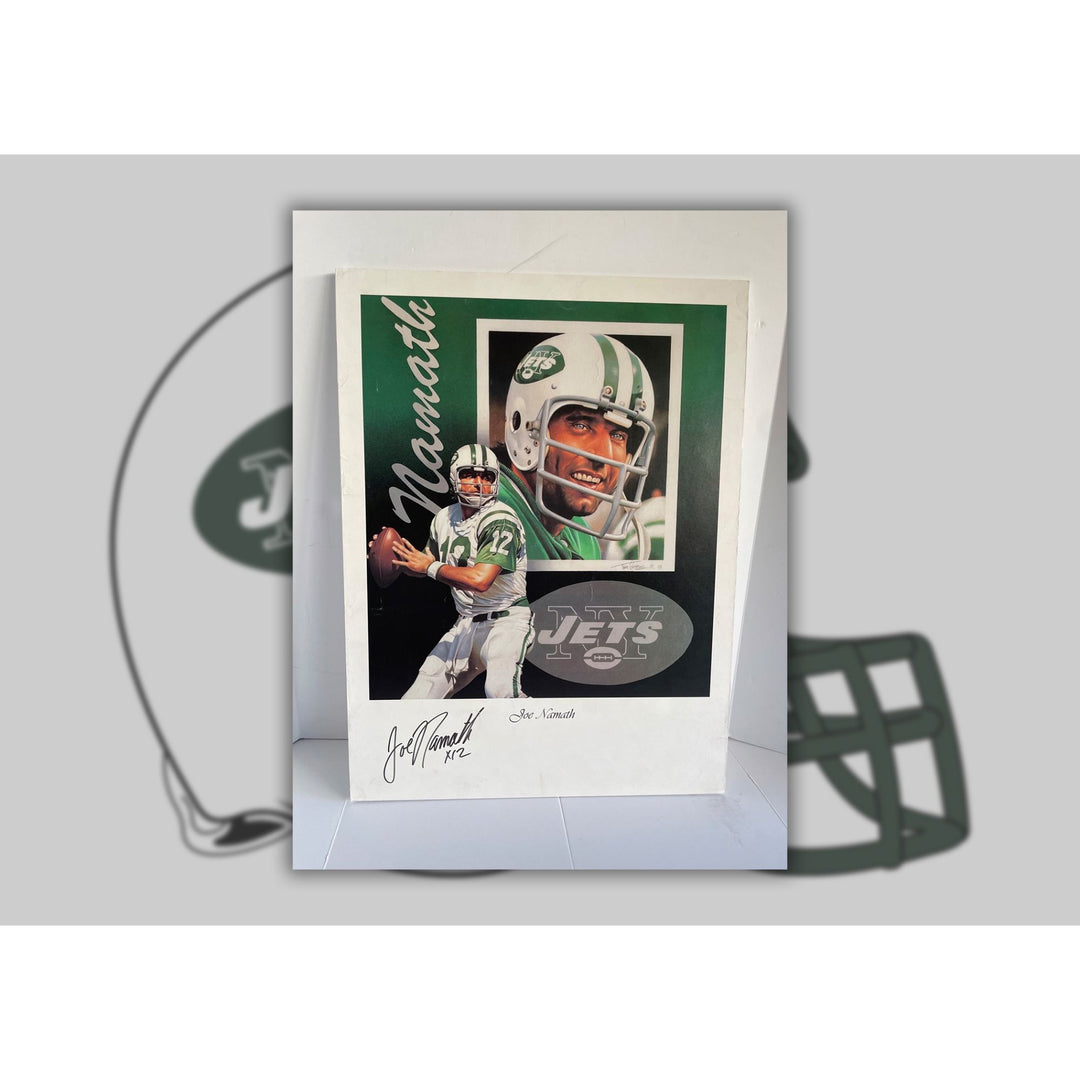 Joe Namath 24 x18 inches mounted lithograph signed with proof