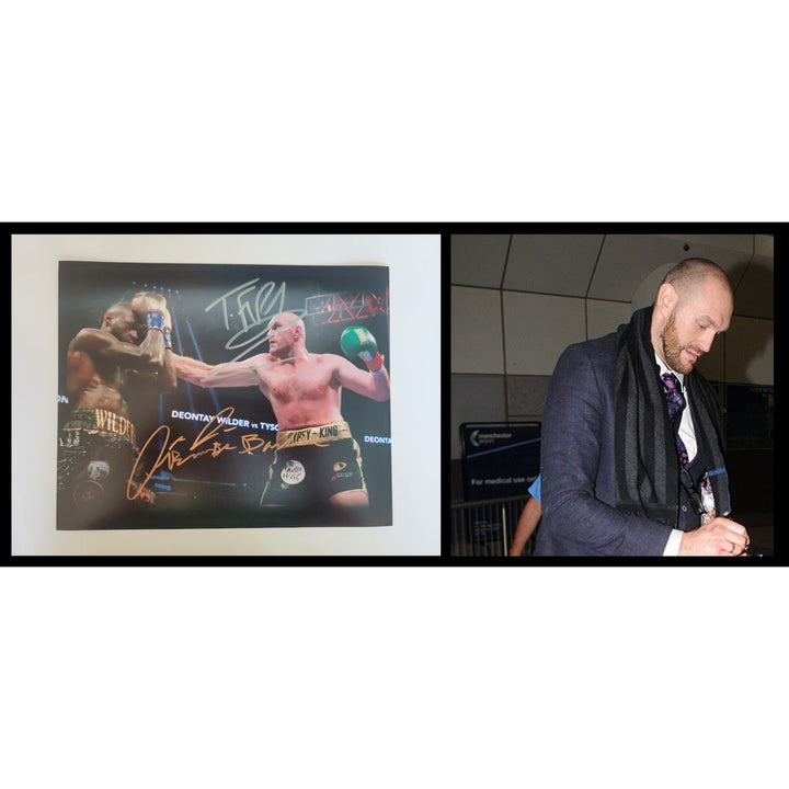 Tyson Fury Dante Wilder 8 x 10 photo signed with proof - Awesome Artifacts 