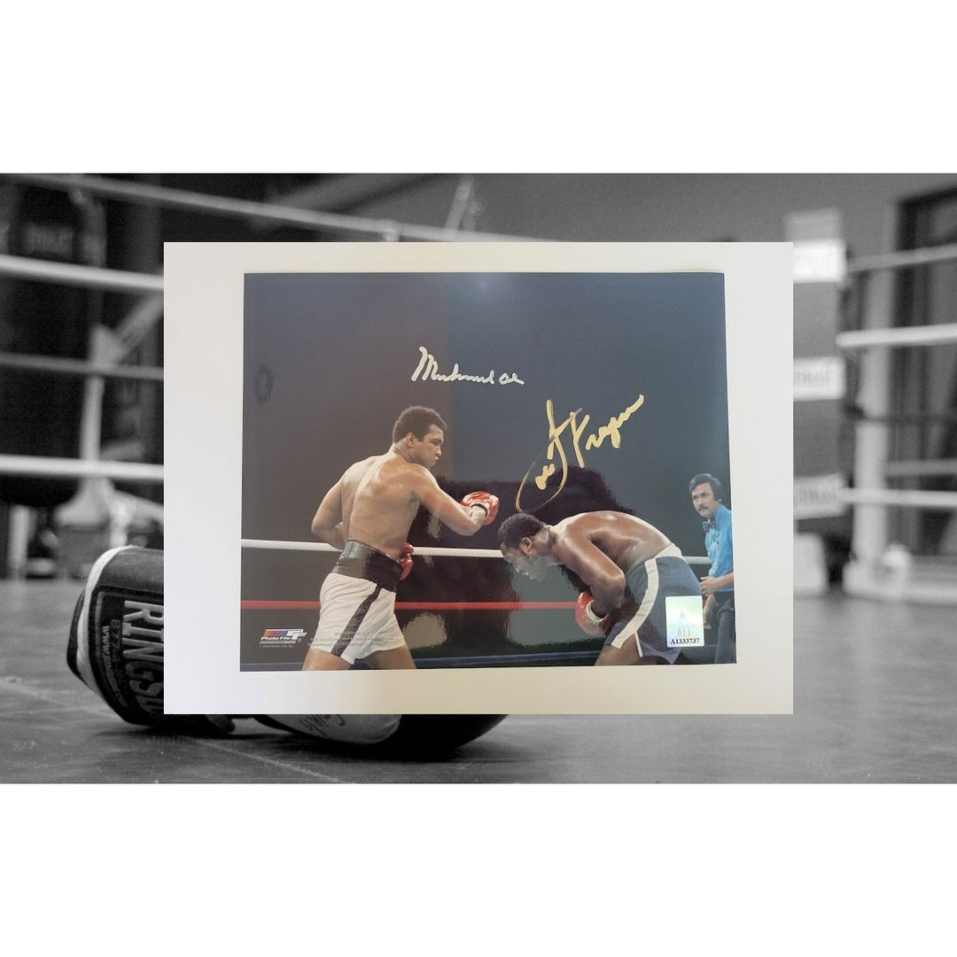 Muhammad Ali and Joe Frazier 8 x 10 photo signed with proof - Awesome Artifacts 