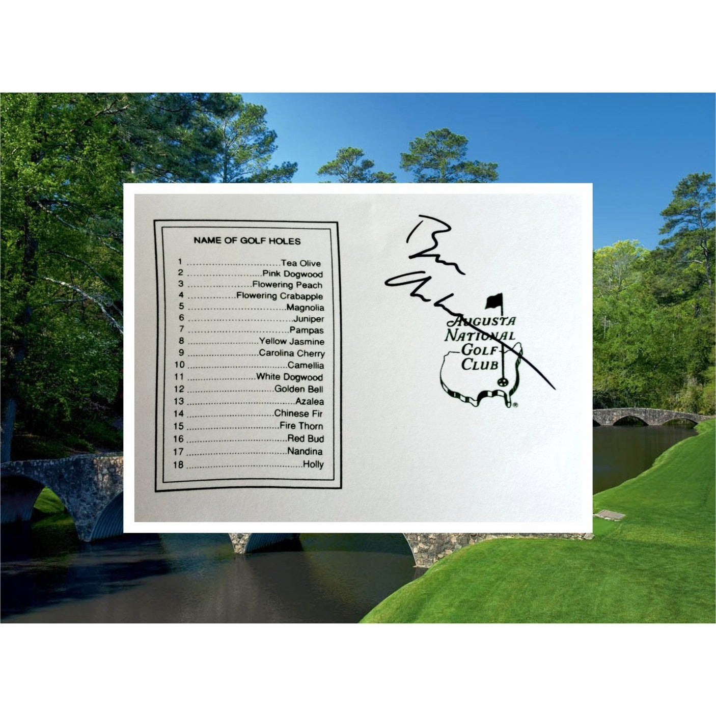 President Bill Clinton Masters Golf scorecard signed with proof
