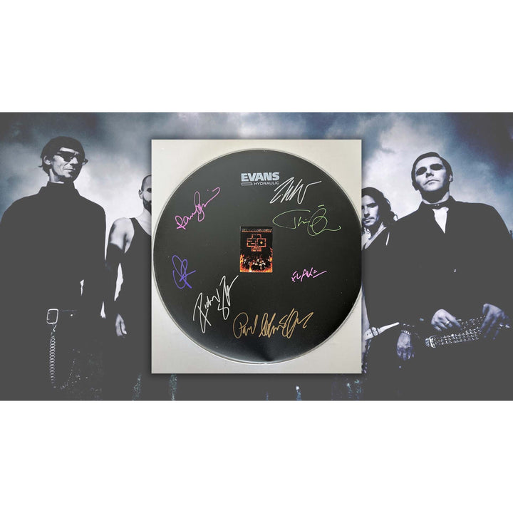 Rammstein 14' drum head Till Linderman Richard Kruspe Paul Landers Oliver Riedel Christoph Schneider , Christian "flake" Lorenz signed