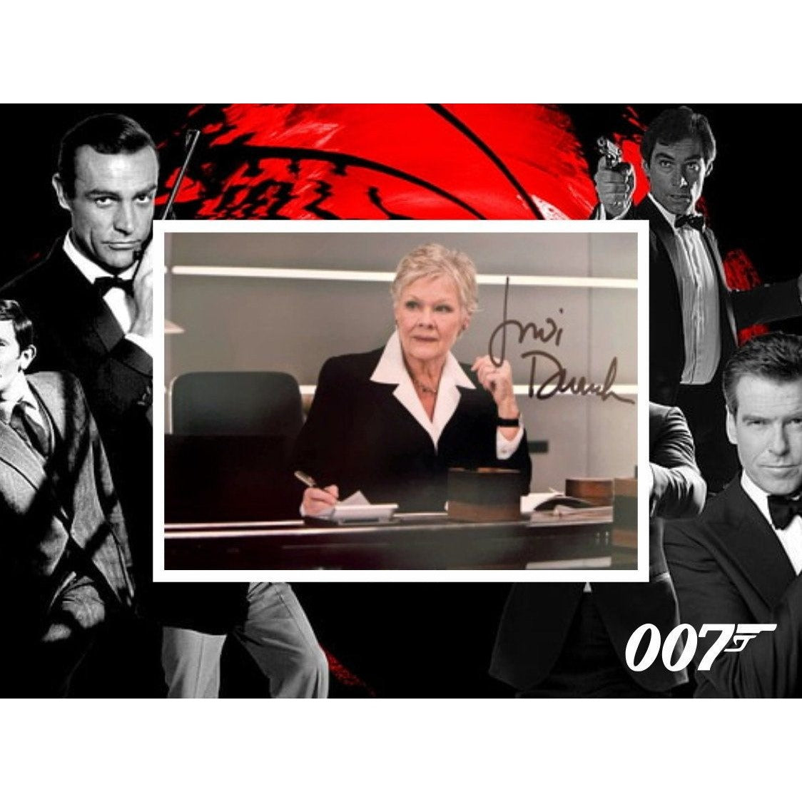 Judi Dench "M" James Bond 5 x 7 photo signed