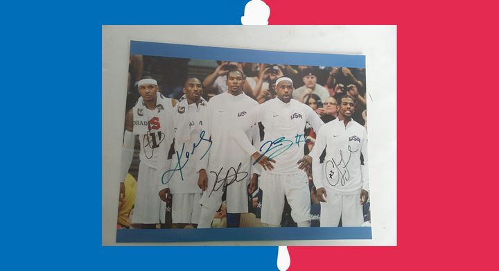 Kobe Bryant Carmelo Anthony Kevin Durant LeBron James and Chris Paul USA 11 x 14 photo signed with proof - Awesome Artifacts 