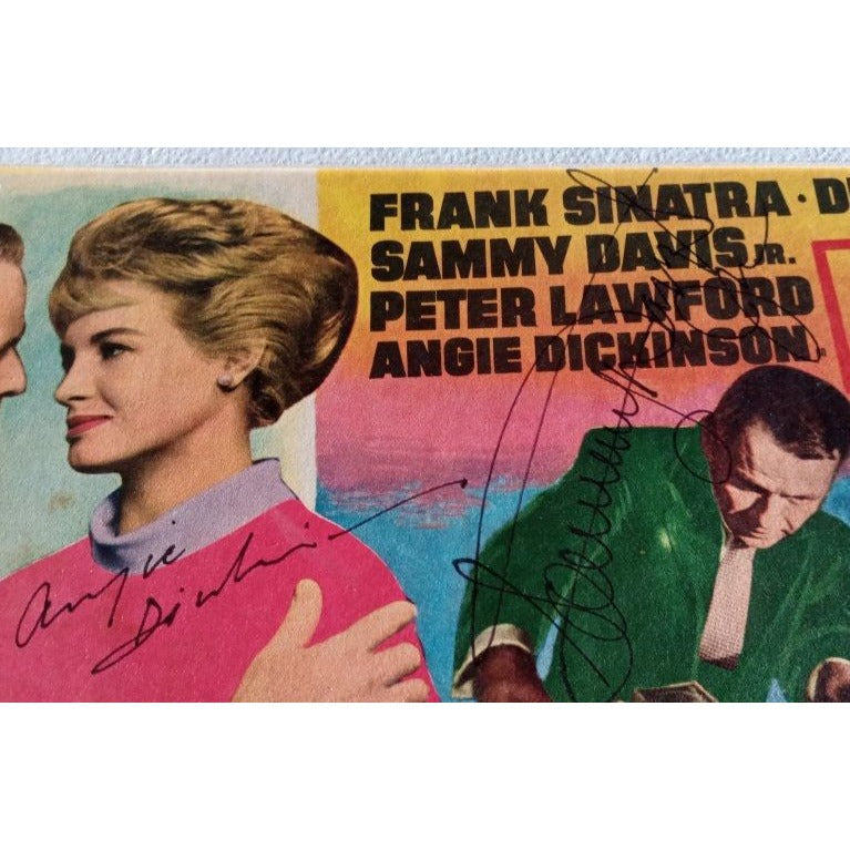 Sammy Davis jr. Frank Sinatra Dean Martin Peter Lawford and Angie Dickinson original lobby card signed - Awesome Artifacts 