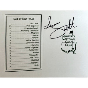 Adam Scott Masters scorecard signed with proof