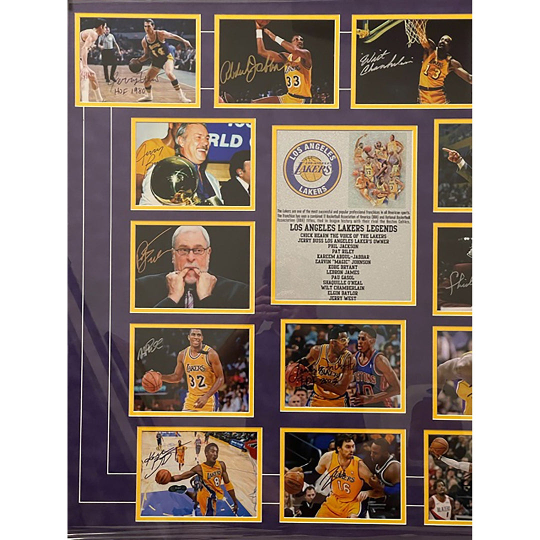 Los Angeles Lakers Magic Johnson, Kobe Bryant, Chick Hearn, LeBron James signed with proof - Awesome Artifacts 