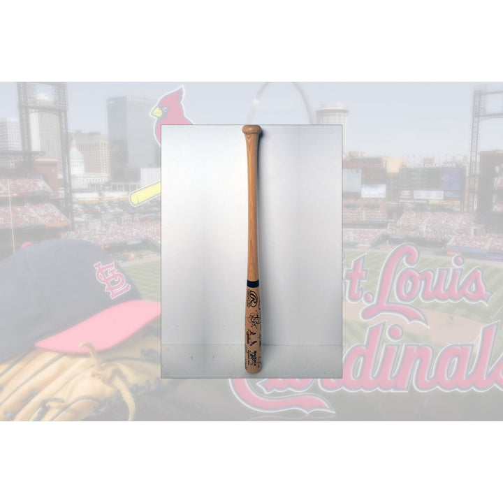 St. Louis Cardinals David Freese, Yadier Molina, Adam Wainwright, Matt Holliday 2011 World Series champions team signed bat  with proof - Awesome Artifacts 