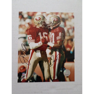 San Francisco 49ers Joe Montana and Jerry Rice 8 by 10 signed photo