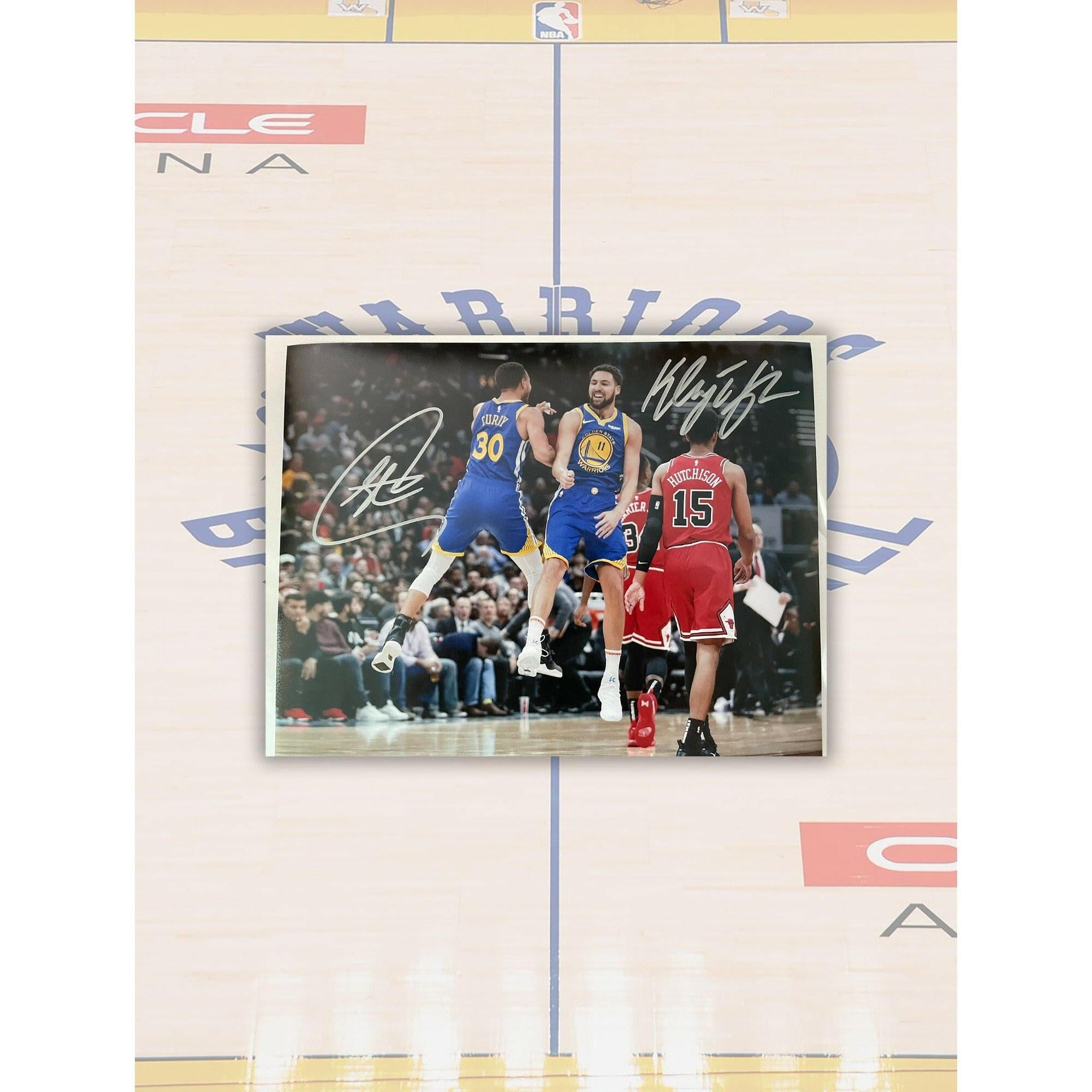 Steph Curry and Klay Thompson Golden State Warriors 8x10 signed photo with proof