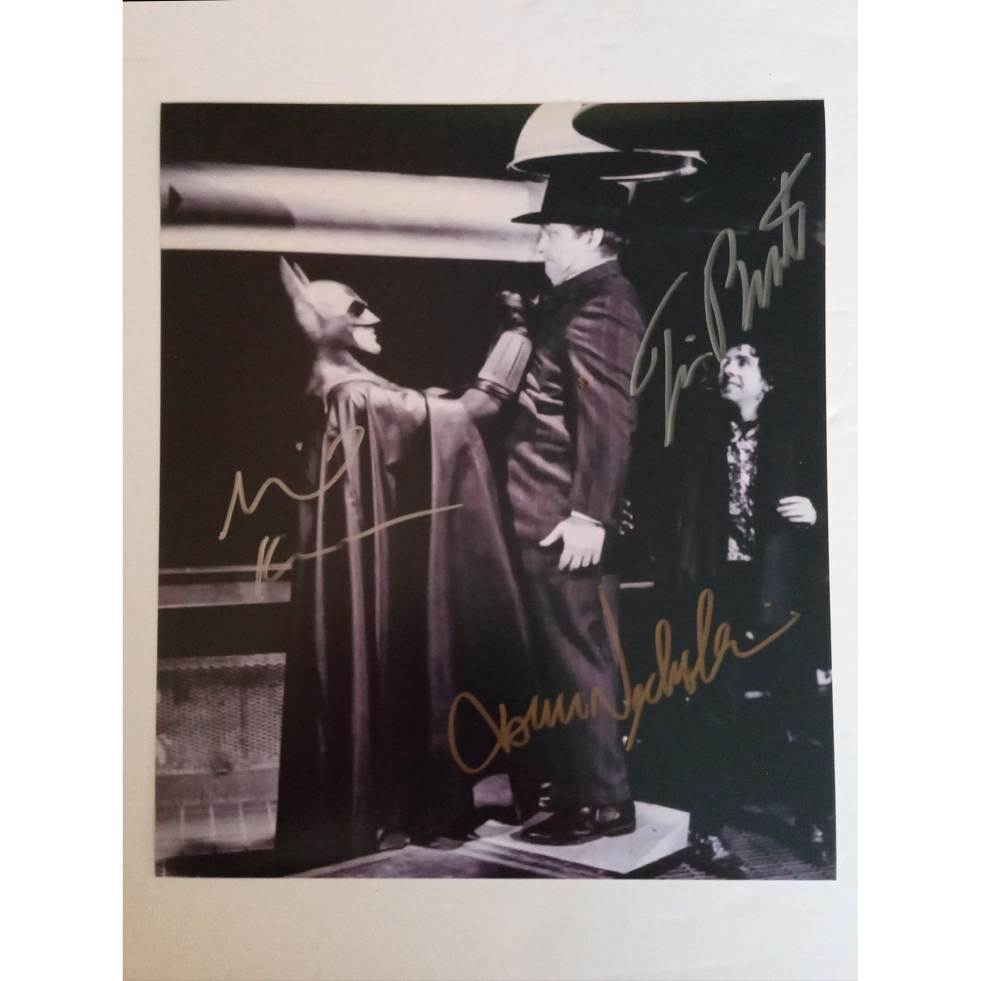 Michael Keaton, Jack Nicholson, Tim Burton, Batman 8 by 10 signed photo with proof