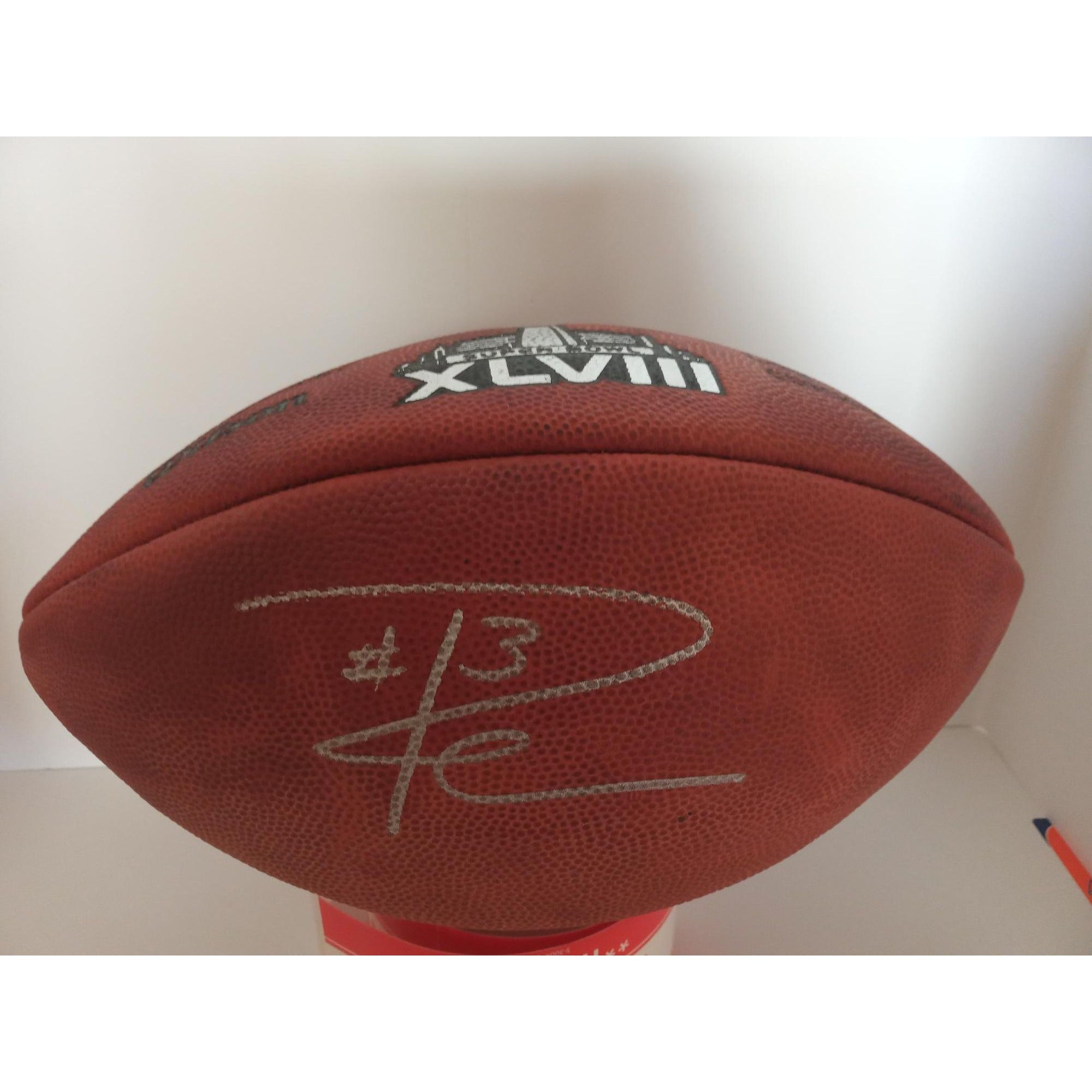 Russell Wilson Seattle Seahawks NFL Super Bowl commemorative game football signed with proof