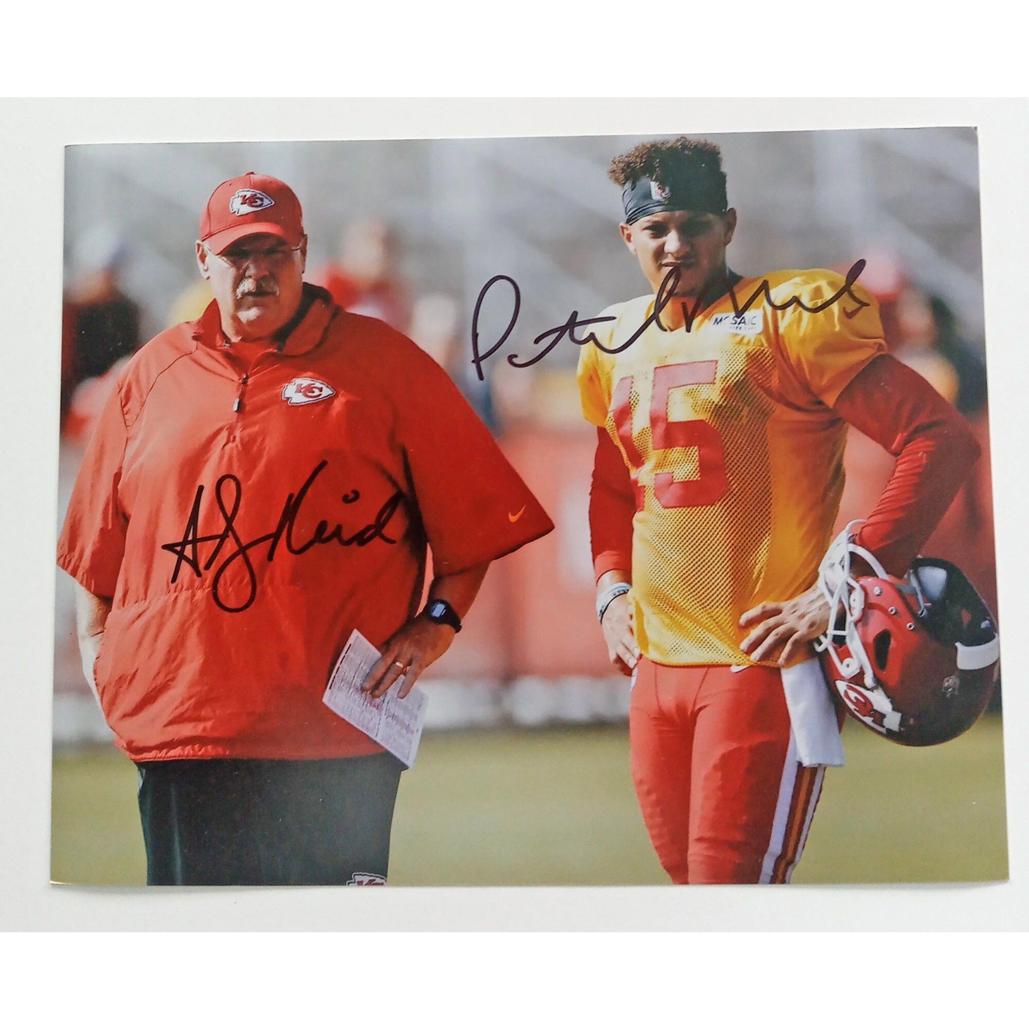 Kansas City Chiefs Andy Reid and Patrick Mahomes 8 by 10 signed photo with proof