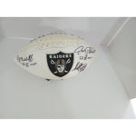 Load image into Gallery viewer, Oakland Raiders Super Bowl MVPs Fred Biletnikoff Marcus Allen Jim Plunkett full-size football signed with proof
