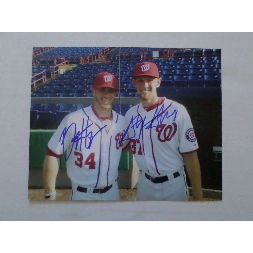 Bryce Harper and Stephen Strasburg 8 x 10 signed photo
