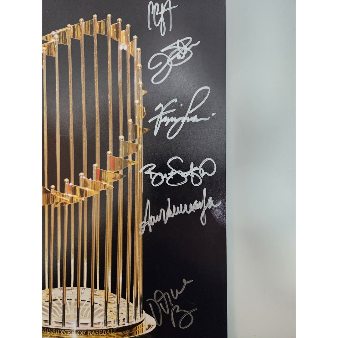 Dennis Eckersley Jim Palmer Fernando Valenzuela Brett saberhagen Tim Lincecum Ron Guidry CC Sabathia World Series winning pitchers 11x17 pho