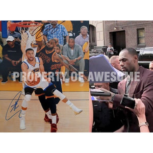 LeBron James and Stephen Curry 8 x 10 signed photo with proof
