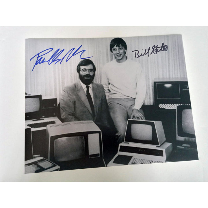 Bill Gates & Paul Allen 8 by 10 photograph signed with proof