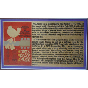 Jimi Hendrix Carlos Santana Roger Daltrey CCR a d CSNY Woodstock poster signed and framed