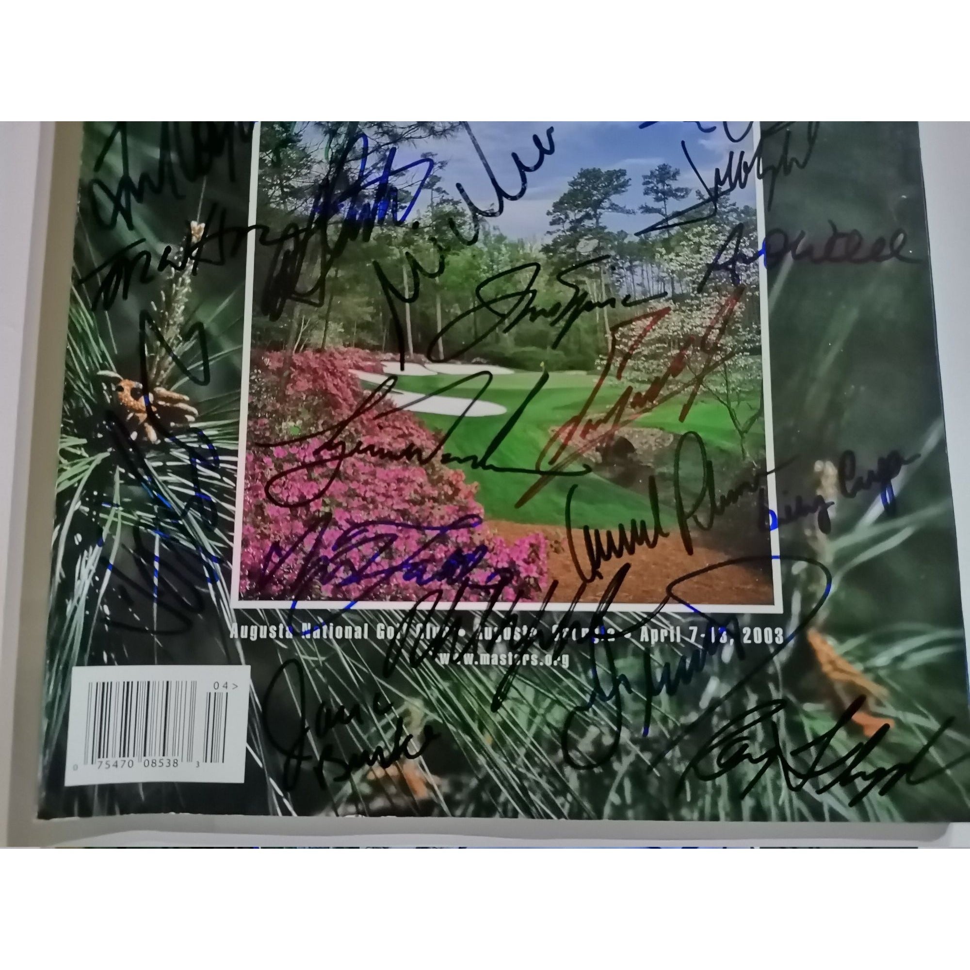 Tiger Woods Arnold Palmer Jack Nicklaus 20 Masters champions signed program with proof