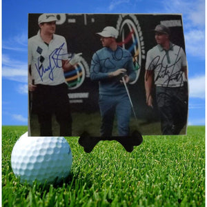 Rickie Fowler Rory McIlroy and Keegan Fowler signed 8 by 10 photo with proof