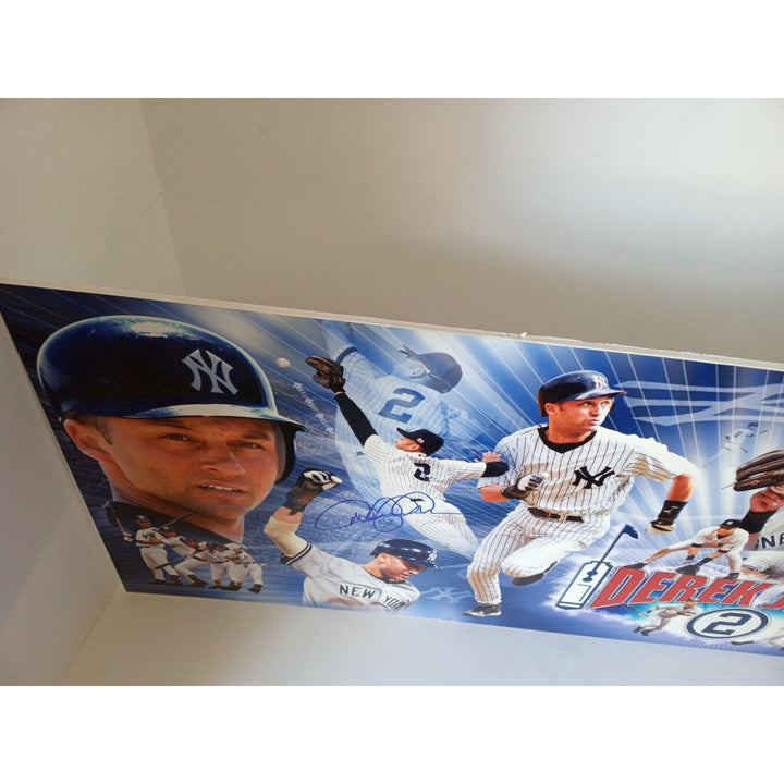 Derek Jeter 35 x 10 mounted photo signed with proof