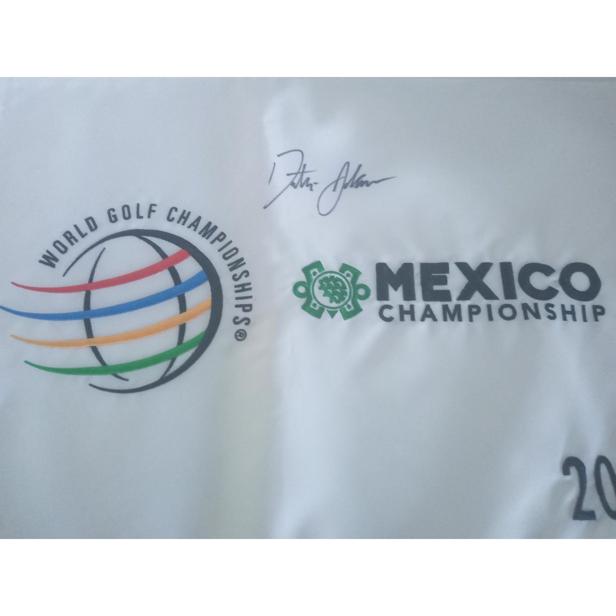 Dustin Johnson signed golf flag with proof