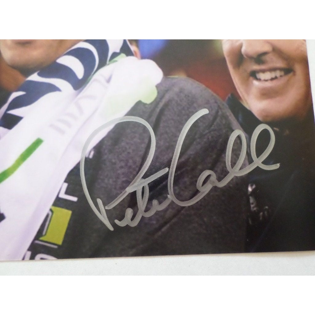 Seattle Seahawks Russell Wilson and Pete Carroll a 10 signed photo - Awesome Artifacts 