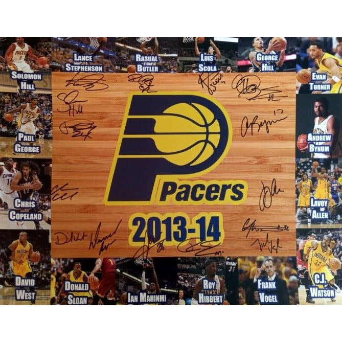 Indiana Pacers 2013 14 Paul George 16 x 20 photo team signed