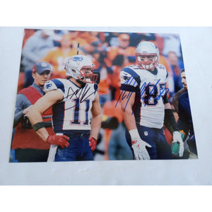 Julian Edelman and Rob Gronkowski 8 x 10 signed photo with proof