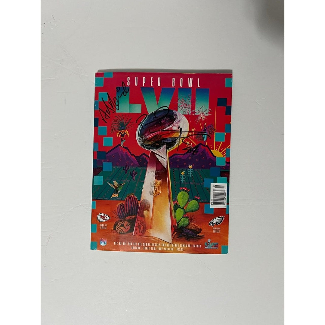 Super Bowl 57 official program Patrick Mahomes and Andy Reid signed