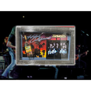 Don Henley, Glen Frye, Don Felder 'Just Another Tequila Sunrise' Eagles tequila bottle signed & framed with proof