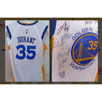 Load image into Gallery viewer, Golden State Warriors 2017-18 NBA champs Stephen Curry, Klay Thompson team signed jersey with proof

