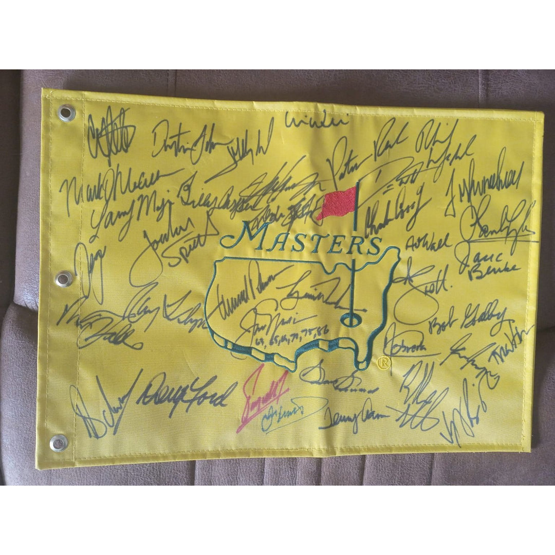 38 Masters golf champions Jack Nicklaus Tiger Woods Arnold Palmer Phil Mickelson Sam Snead signed with proof