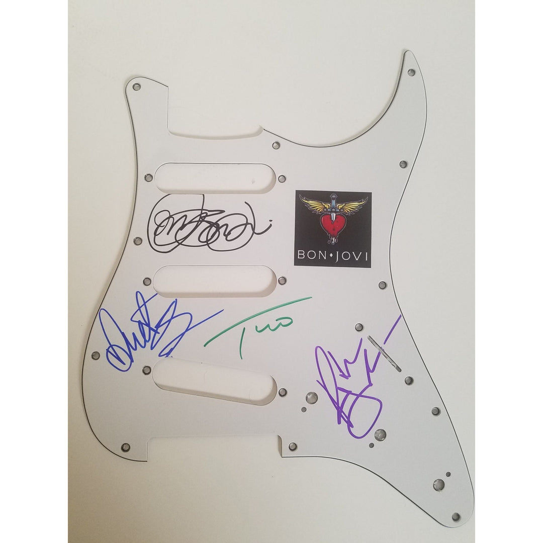 Richie Sambora Jon Bon Jovi Bon Jovi pickguard signed - Awesome Artifacts 