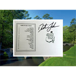 Load image into Gallery viewer, Dustin Johnson Masters scorecard signed with proof
